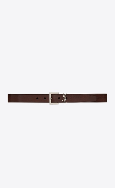 MONOGRAMME Belt with square buckle in smooth leather